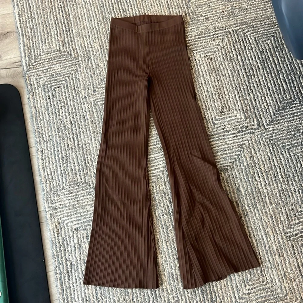 SIR. The Label Ripped Brown Flared Knit Pants - Picture 5 of 5